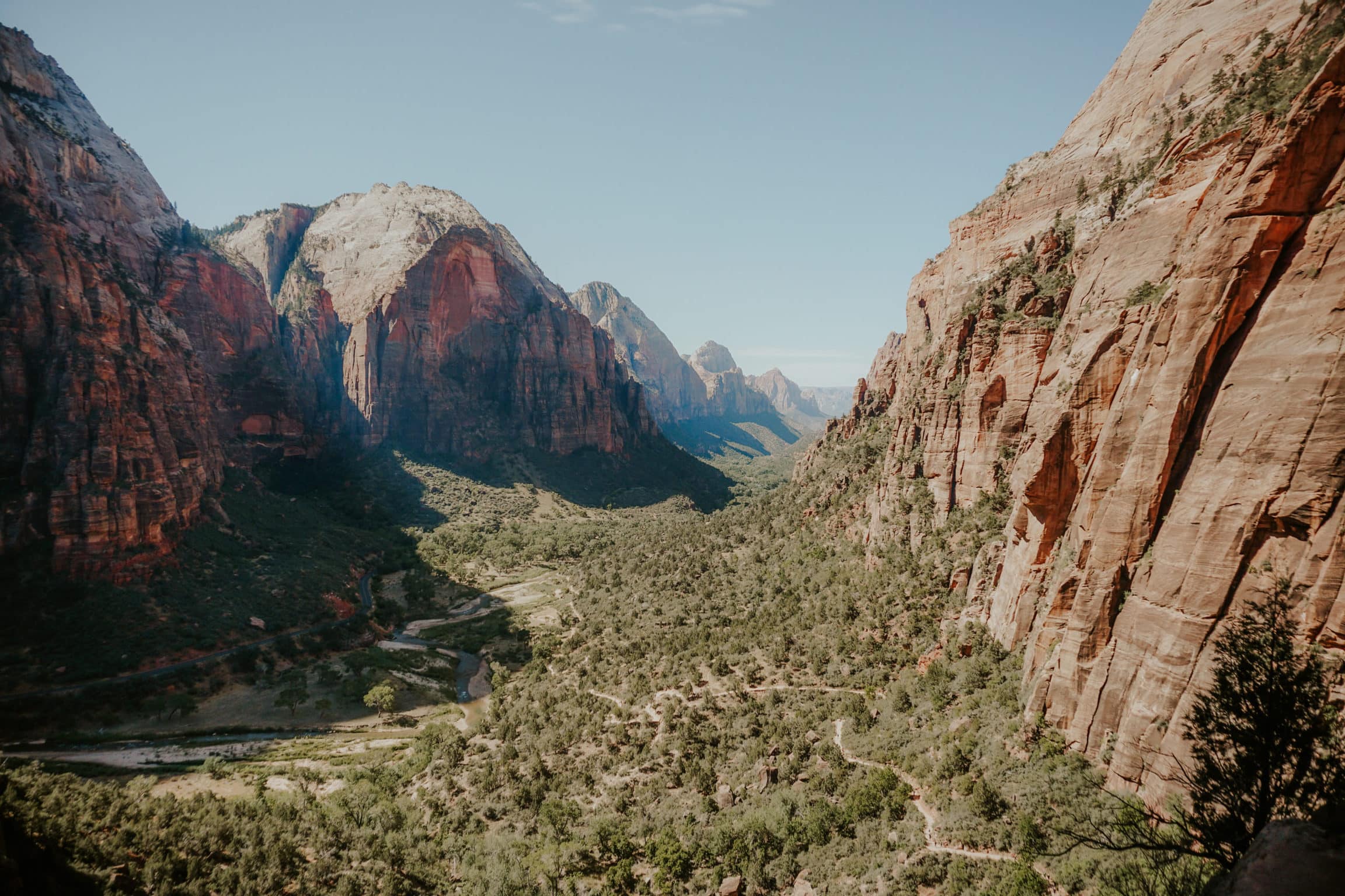 The breathtaking view from the top of Angels Landing in Zion National Park