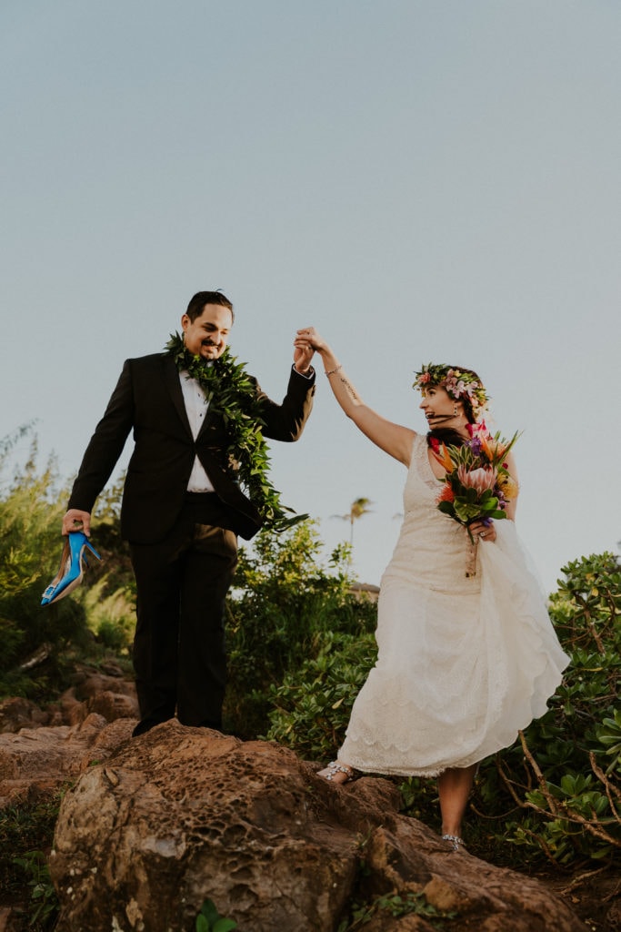 Bride and Groom during their Maui Elopement